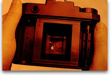 Open back of Holga 120N Camera